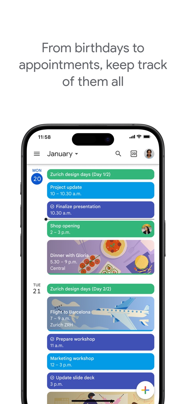Google Calendar 官方软件界面
